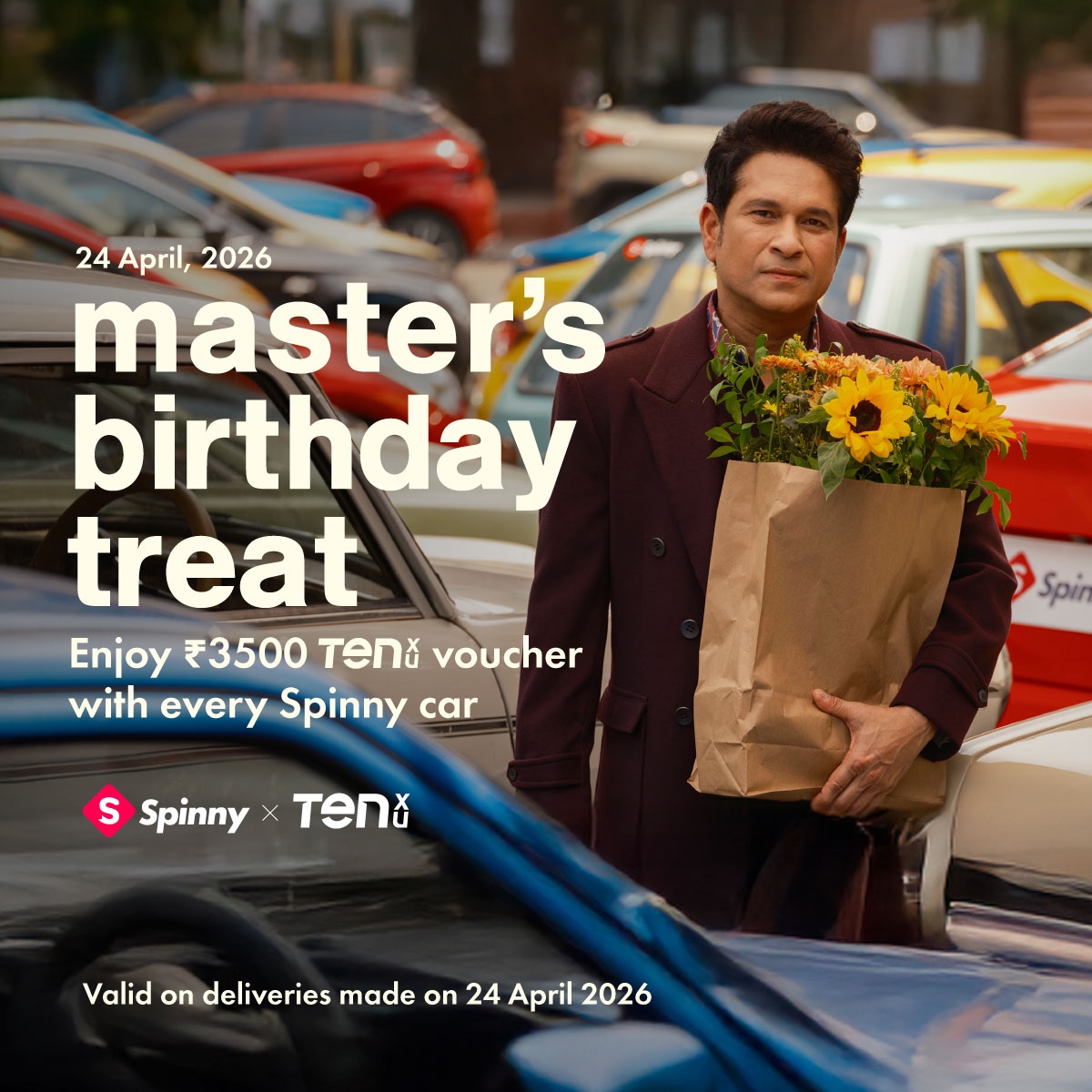 Spinny Celebrates Sachin Tendulkar&rsquo;s Birthday with &lsquo;Master&rsquo;s Birthday Treat&rsquo; Rollout